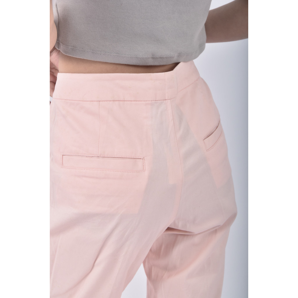 (L) ef de高腰質感棉質粉色長褲二手衣, , large