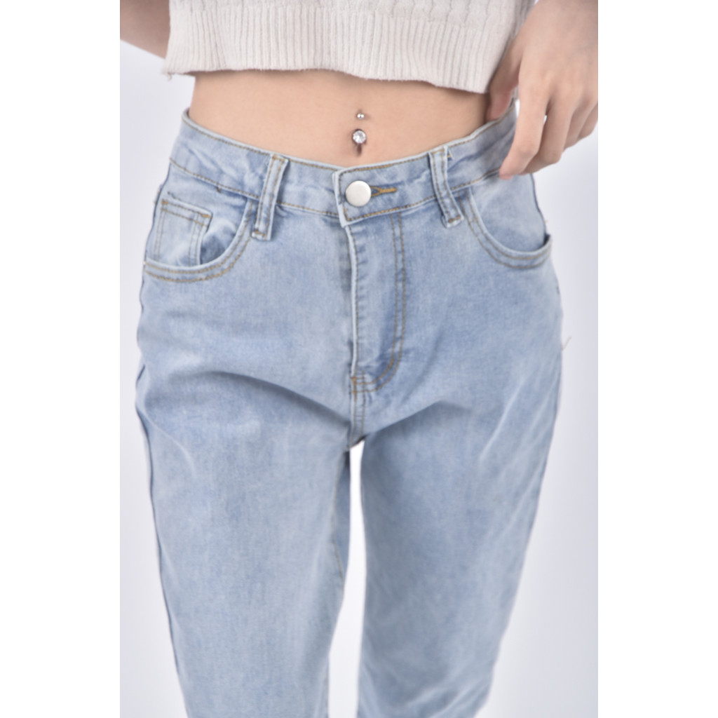 (S) jeans丹寧牛仔質感藍色長褲二手衣, , large