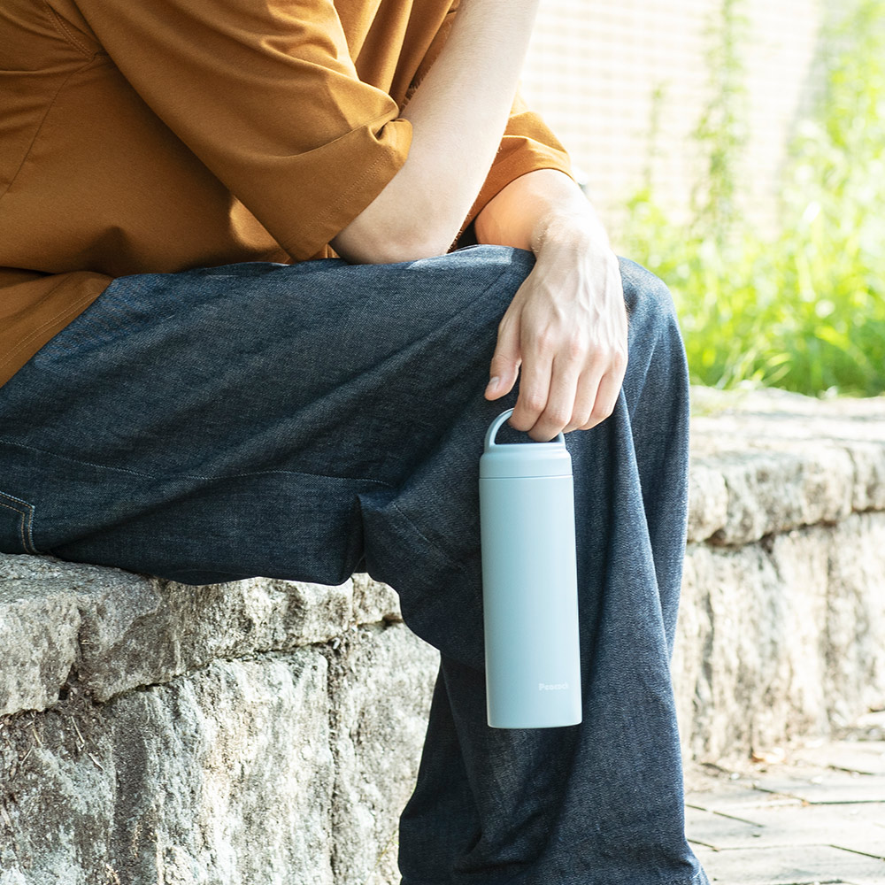 【日本孔雀Peacock】不鏽鋼 手提式City城市休閒 保冷保溫杯480ML(提把設計)-任選色, , large