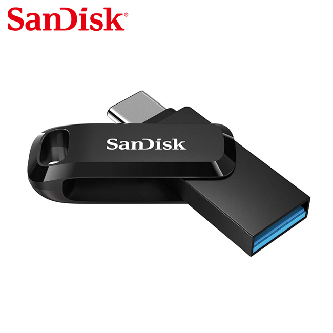 【SanDisk】Ultra GO 1TB 黑色 TYPE-C USB 3.2 雙用 OTG 旋轉隨身碟 讀取速度 400MB/s, , large