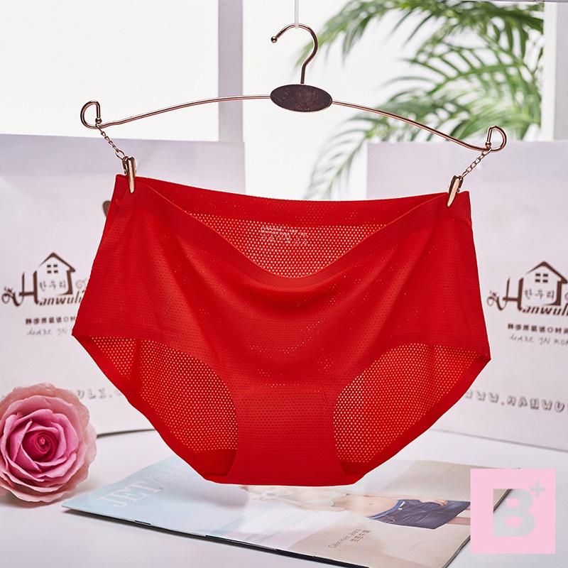 大尺碼-冰絲 高彈 透氣內褲-黑/紅/深藍/粉/紫/膚-0303083, 21紅, large