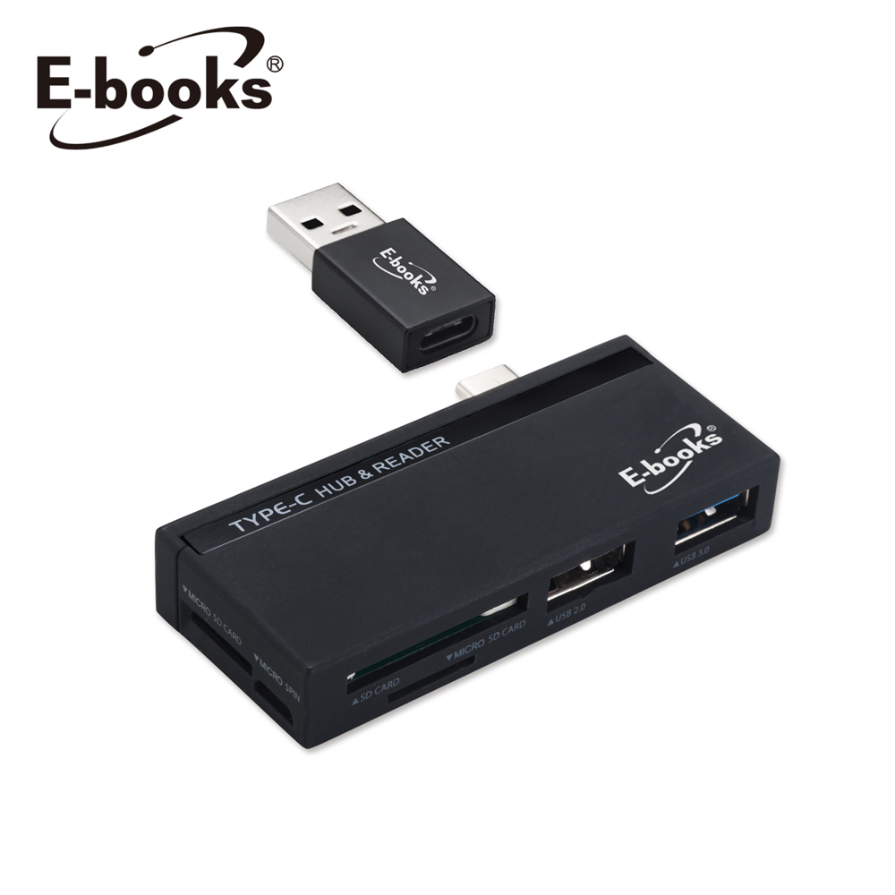 E-books T42 Type C+USB3.0 OTG HUB讀卡機, , large
