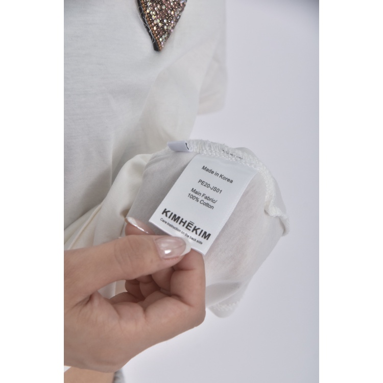 (M) kimhekim韓牌棉質純棉白色短袖上衣二手衣, , large