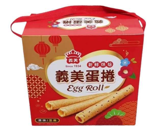 [節慶特賣]義美蛋捲吉利款禮盒360g 節慶送禮好喜氣, , large