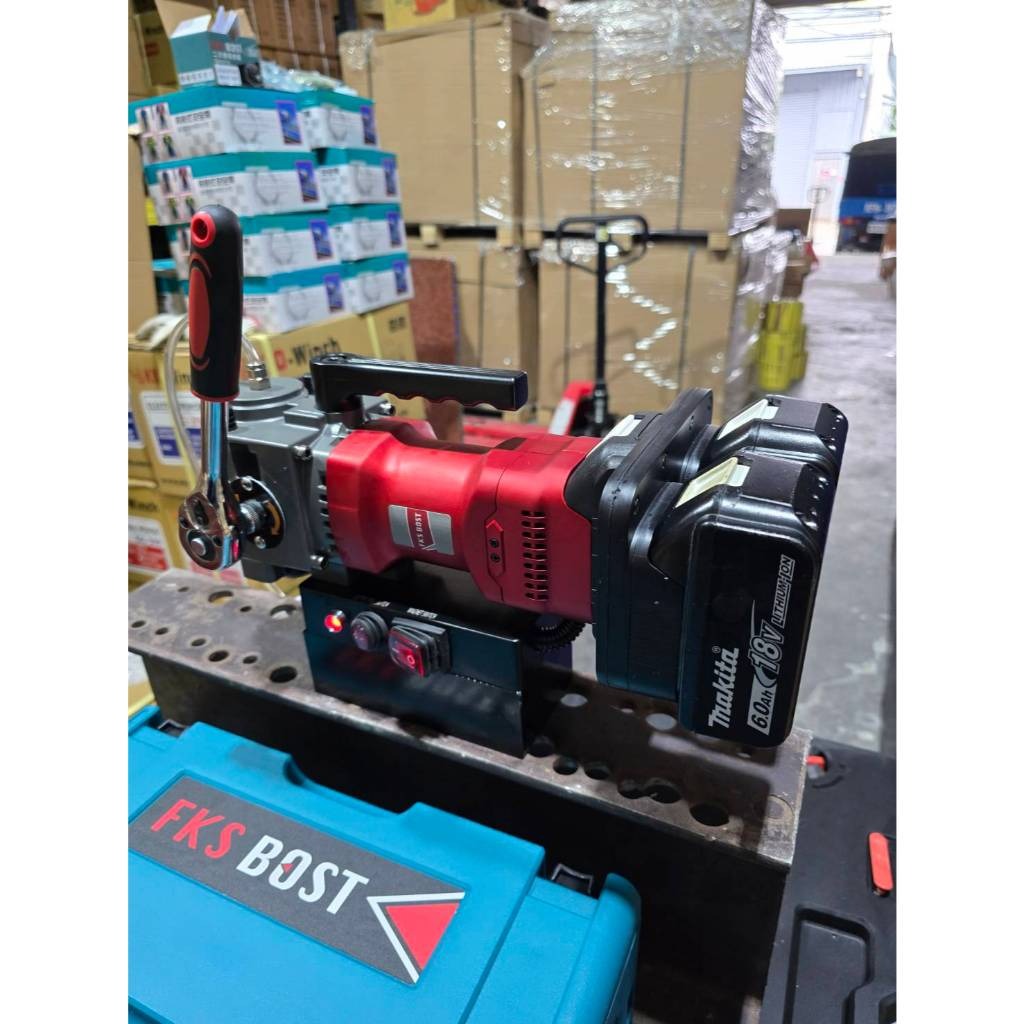 WIN五金 FKS BOST FKS-1835(單主機) 36V臥式磁性鑽台 磁性鑽孔機 鑽孔機 鋼構鑽台 開孔機 鑽台, , large