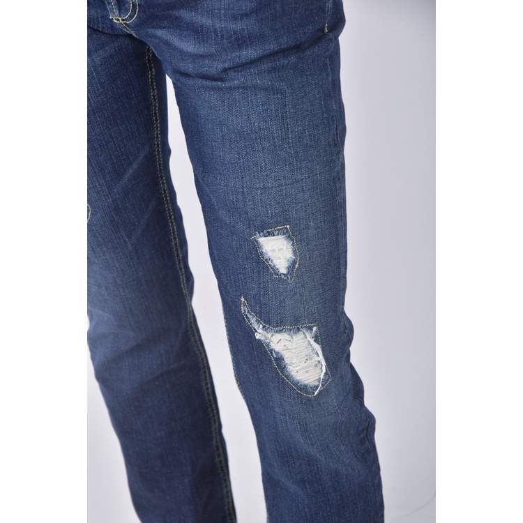 (L) 丹寧牛仔修身藍色長褲二手衣, , large