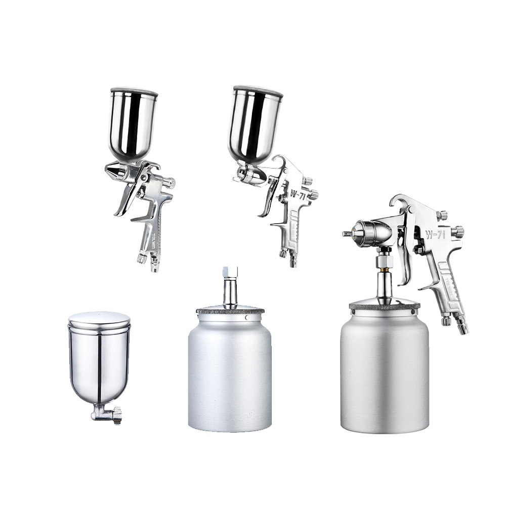 氣動噴漆槍系列 吸上式 附漆杯200cc 600cc 1000cc W71 W-71S孔徑1.5mm 油漆噴槍, , large
