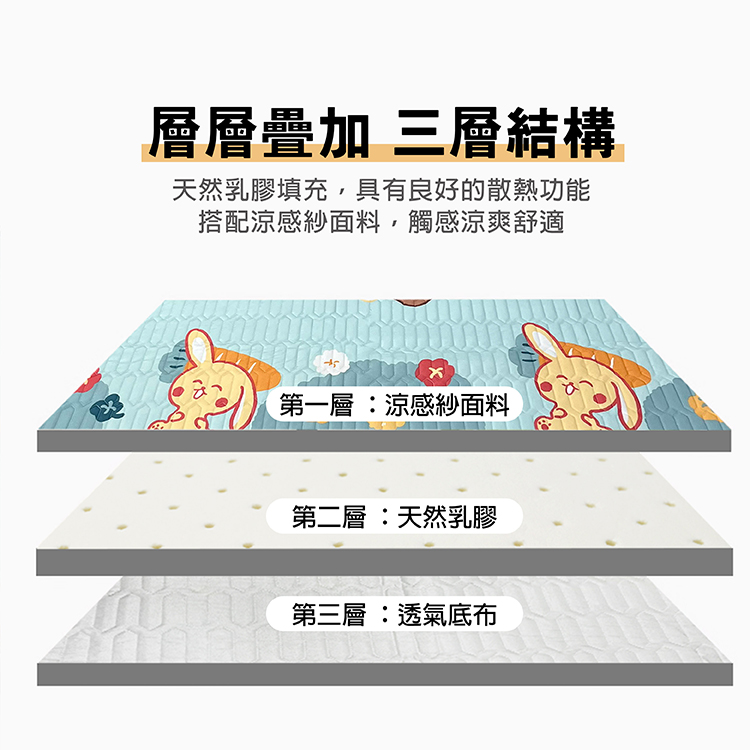 INDIAN 可水洗三件式乳膠凉墊枕套-花色隨機出貨-雙人, , large