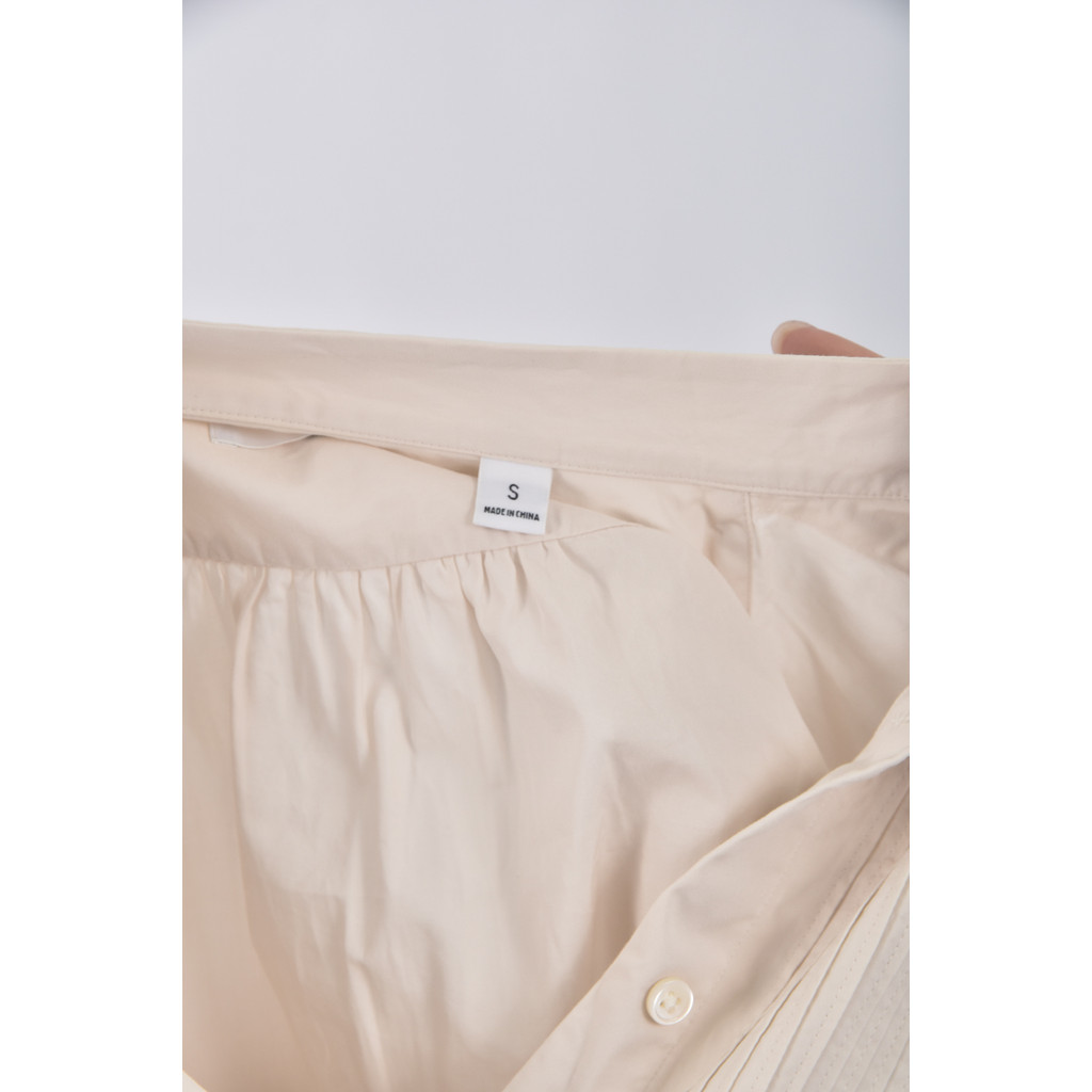(S) uniqlo棉質純棉杏色襯衫上衣二手衣, , large