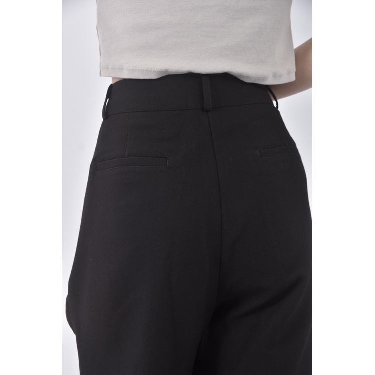 (XL) ypccstudio韓牌高腰寬版黑色長褲二手衣, , large