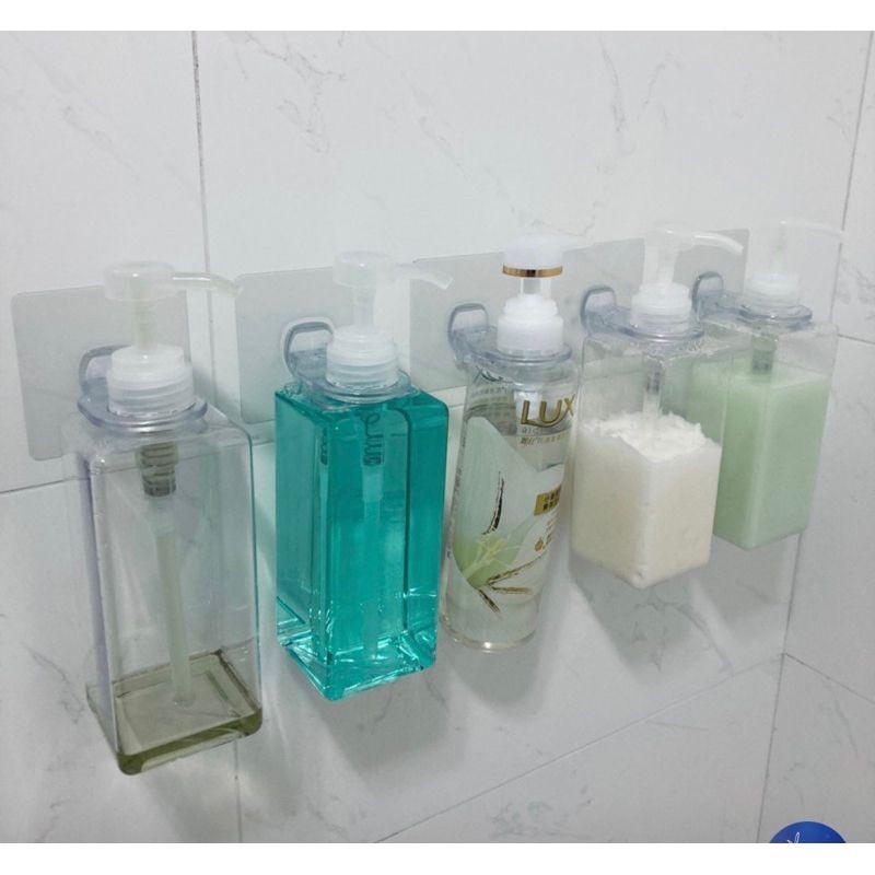 [熊好貼國際]洗髮精架 沐浴乳架 洗碗精架 永不生鏽 凹凸紋路牆面(超黏貼) 皆可貼 平滑面（重覆貼) 無痕掛勾掛鉤, , large