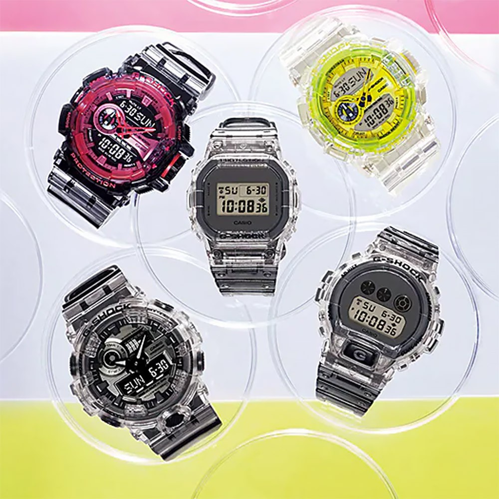 CASIO 卡西歐 G-SHOCK GA-700 80年代半透明金屬雙顯錶 GA-700SK-1A, , large
