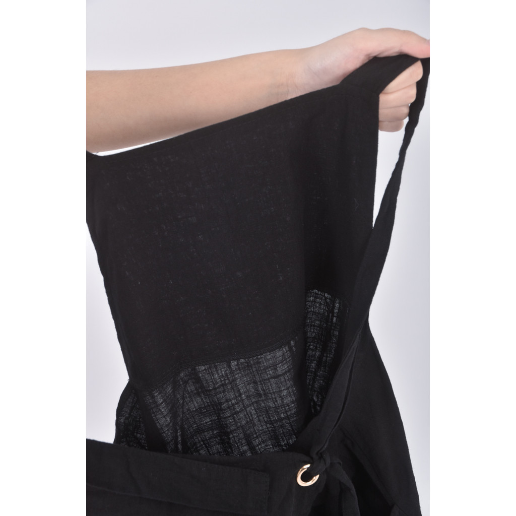 (4XL（含）以上) 質感吊帶黑色長裙二手衣, , large