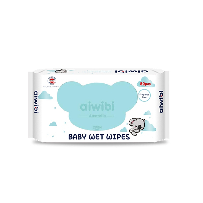Aiwibi 嬰兒濕紙巾 80抽9包入 濕紙巾 純水濕巾 寶寶濕紙巾 濕巾 敏感肌適用 加厚 無味, , large