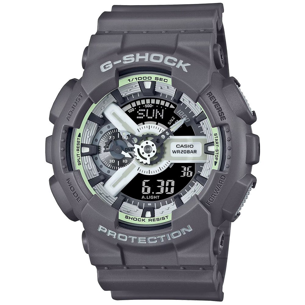 CASIO 卡西歐 G-SHOCK 綠光系列雙顯運動手錶 GA-110HD-8A