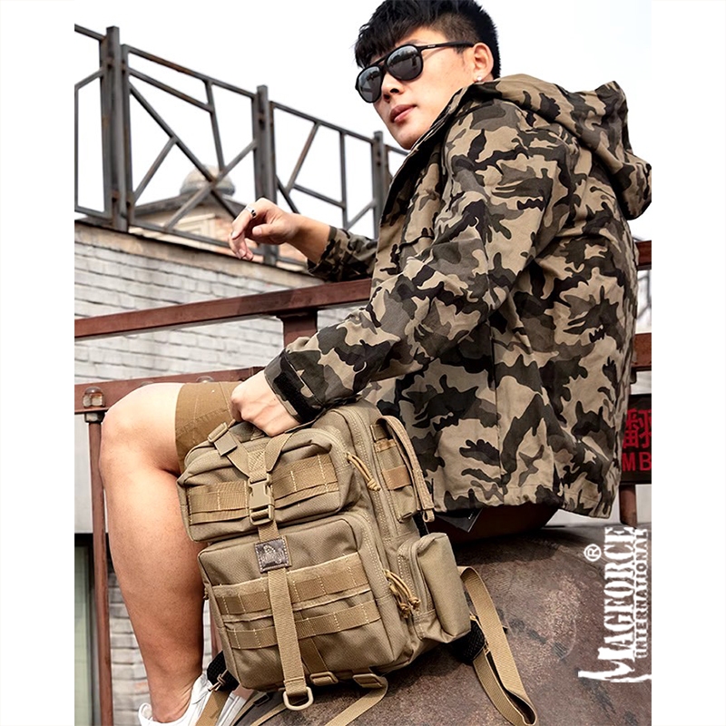 【MAGFORCE】馬蓋先#0529 闊步者小背包 【1050D 卡其灰】  軍規背包 後背包 戰術背包 登山背包 台灣製, , large