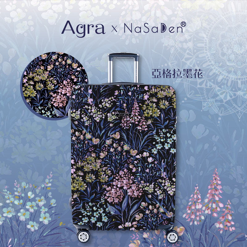 NaSaDen [Black Flower]29" Checked Zipper Luggage, , large