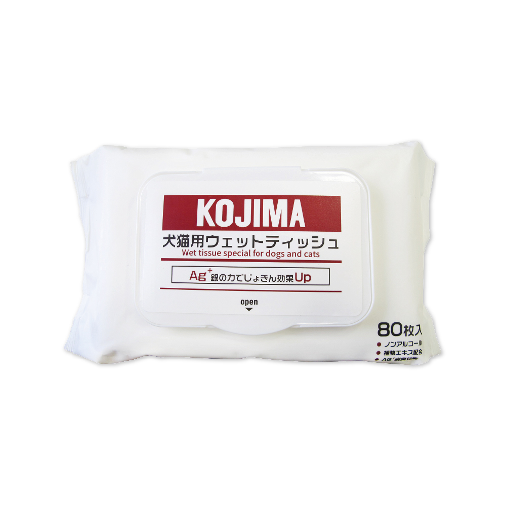 [日日好物]日本KOJIMA-寵物專用眼耳口濕巾-無香型80入/袋(貓狗毛髮臀四肢全身清潔濕紙巾,拋棄式毛孩全身清潔毛巾,寵物除臭紙巾,寵物洗澡擦拭布), , large