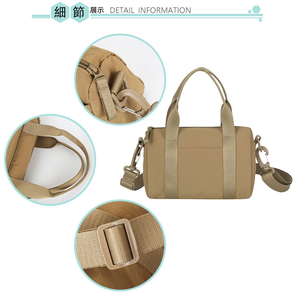 SPRING-簡約百搭圓筒斜背包 牛津布尼龍布多口袋肩背包-多色, , large