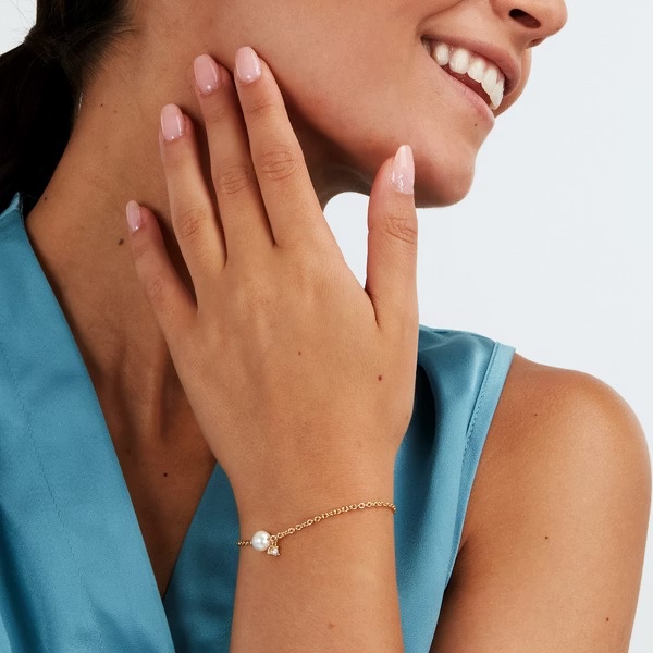 【MORELLATO】Perle Contemporary 925純銀珍珠美學手鍊-金色 SAWM06, , large