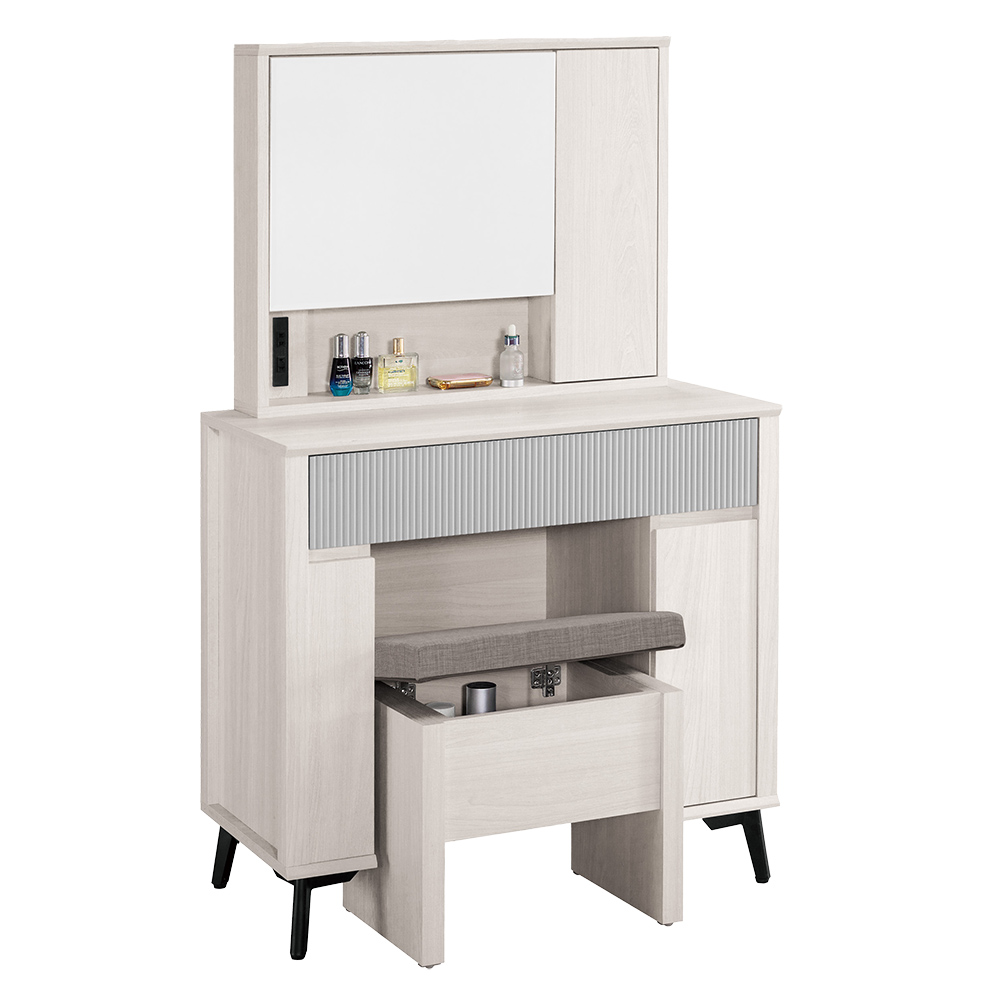 【Hampton 漢汀堡】瓦喬2.7尺化妝台-含椅, , large