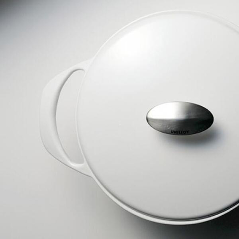 Unilloy-極輕琺瑯鑄鐵22cm深鍋, 簡約白, large