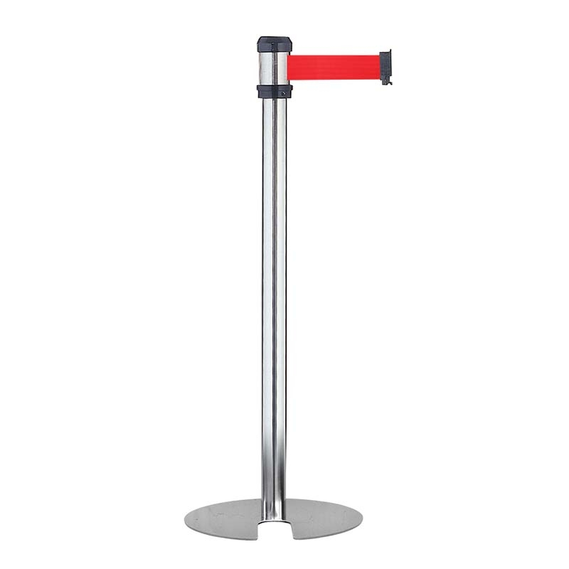 【現貨】臺灣製造 萬向不銹鋼紅龍柱-收納型 帶長200公分 伸縮圍欄 排隊欄柱 柵欄 百貨公司紅龍 收納型紅龍 動線規劃, , large