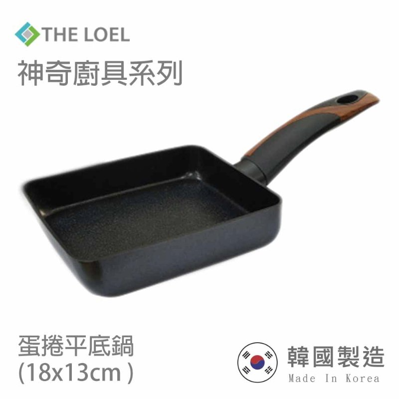 【THE LOEL】韓國天然原礦不挑爐不沾鍋系列-18cm日式玉子燒蛋捲煎鍋, , large
