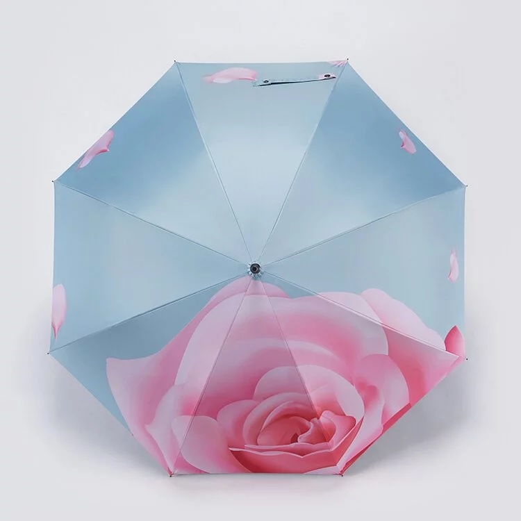 【周周生活】雨傘 現貨 自動傘 遮陽傘 陽傘 玫瑰花 直傘 晴雨傘 抗uv傘 日本雨傘 快速出貨, , large