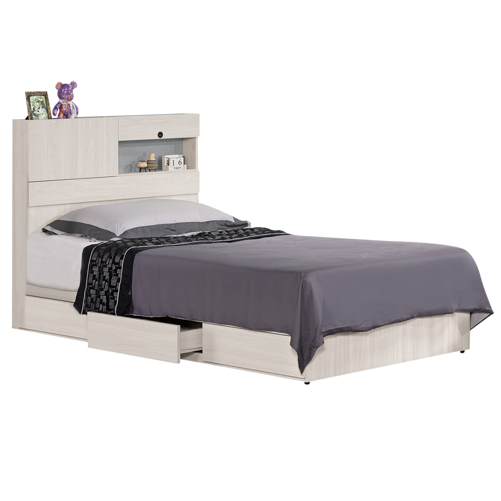 【Hampton 漢汀堡】朵安3.5尺抽屜式單人床, , large