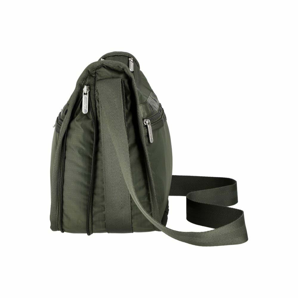 |快速出貨|Lesportsac Deluxe Everyday Bag簡約素面斜肩包側背包/ 橄欖綠, , large