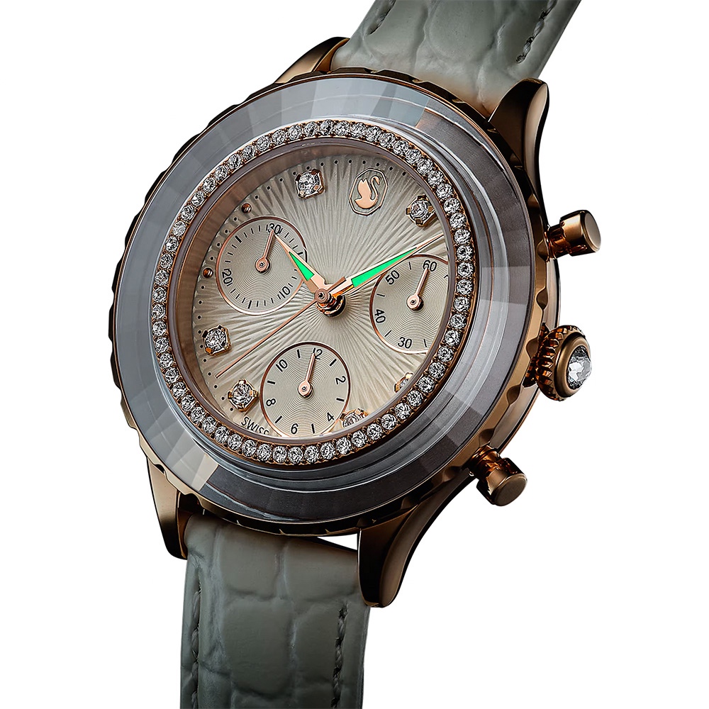 SWAROVSKI 施華洛世奇 Octea Chrono 水晶計時手錶 女錶-37mm(5671150), , large