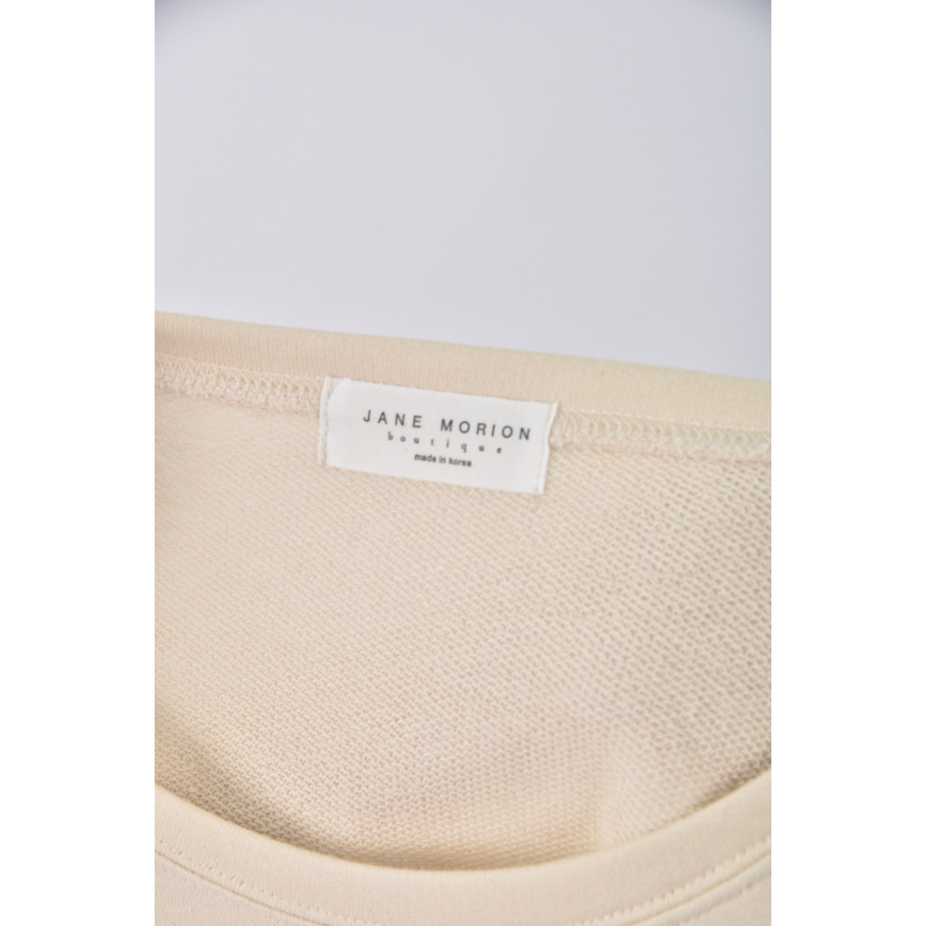 (F) jane morion韓牌棉質圖案杏色長袖上衣二手衣, , large