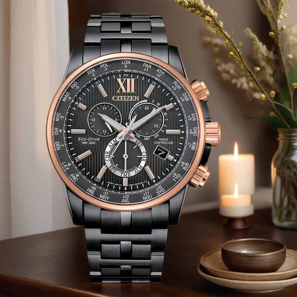 CITIZEN 星辰 亞洲限定款 光動能電波計時手錶 CB5884-88H, , large