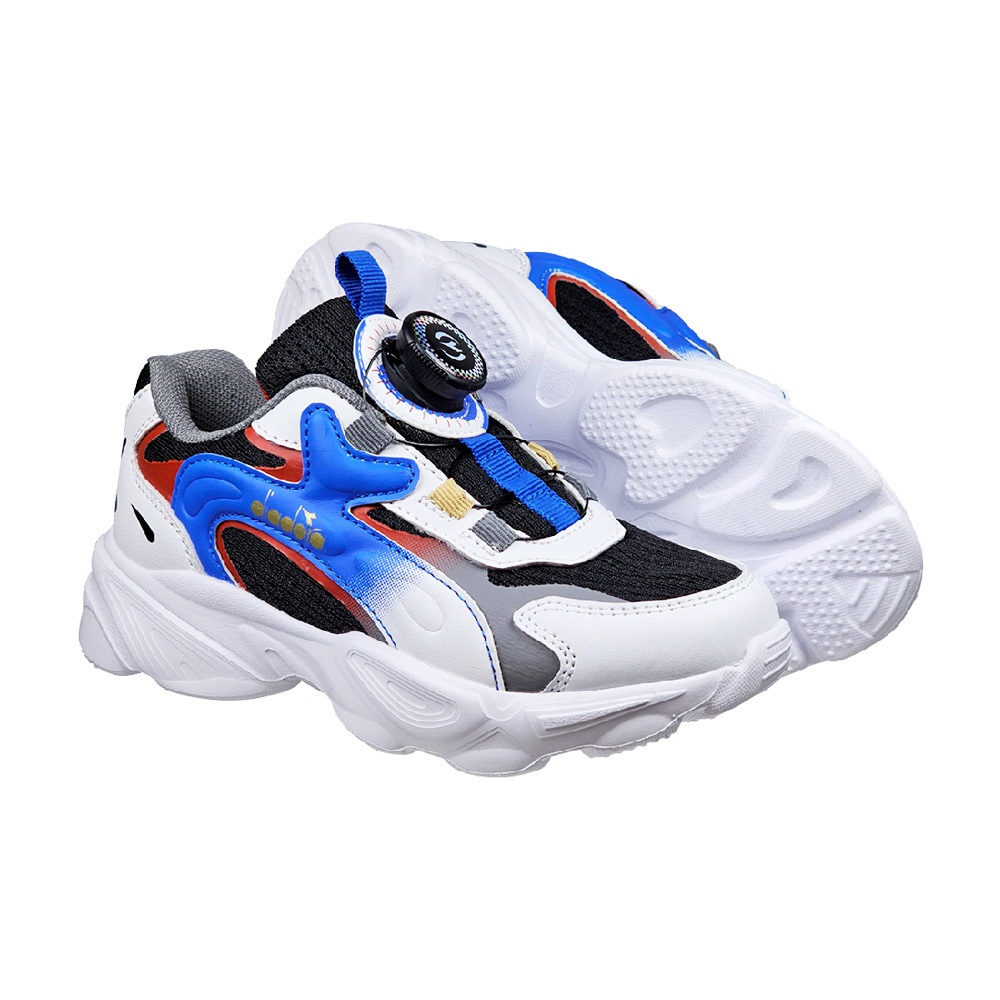 DIADORA迪亞多那 疾光兒童運動鞋 童運動鞋 童鞋 寬楦 透氣 康特杯 保護後跟 抗菌 除臭 吸震 減壓 黑藍 黑紫, , large