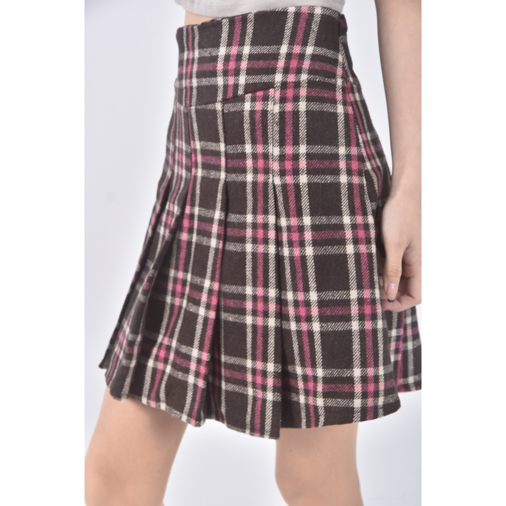 (L) 質感格紋粉色短裙二手衣, , large
