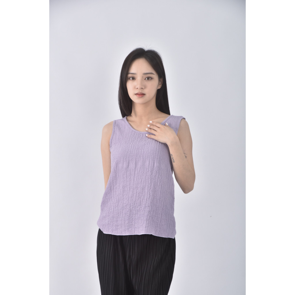 (S) yifan韓牌無袖紫色上衣二手衣, , large