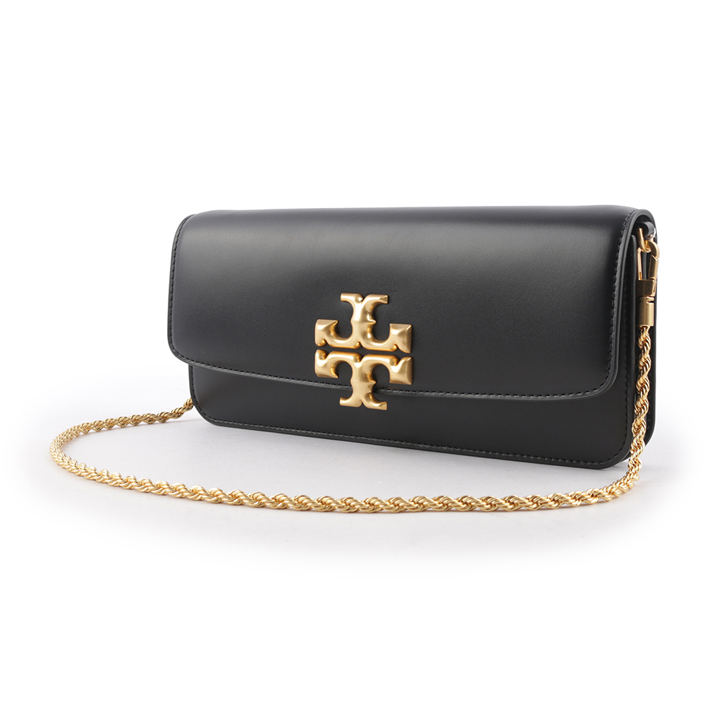 TORY BURCH Eleanor 大標誌牛皮肩背鍊包/手拿包/黑色, , large