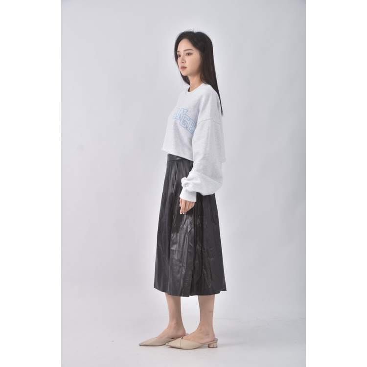 (L) giordano ladies質感皮質黑色長裙二手衣, , large