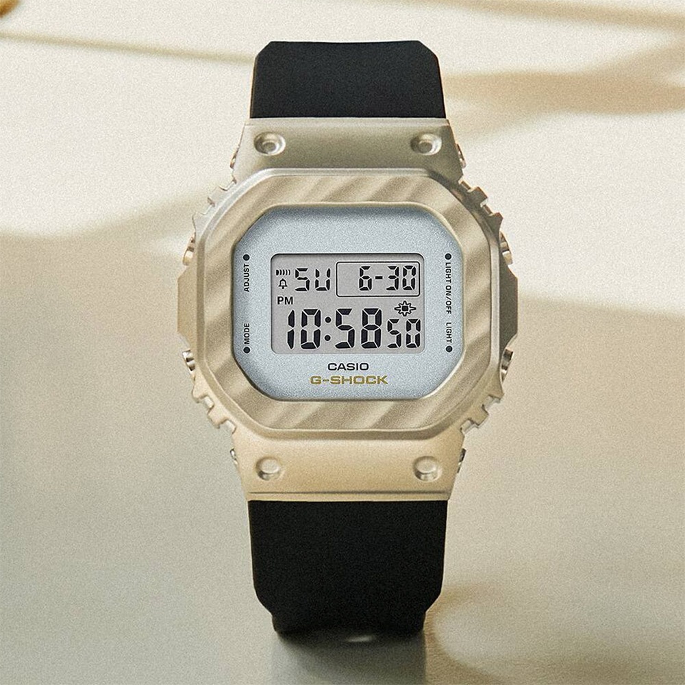 CASIO 卡西歐 G-SHOCK 香檳金系列 方型電子手錶 GM-S5600BC-1, , large