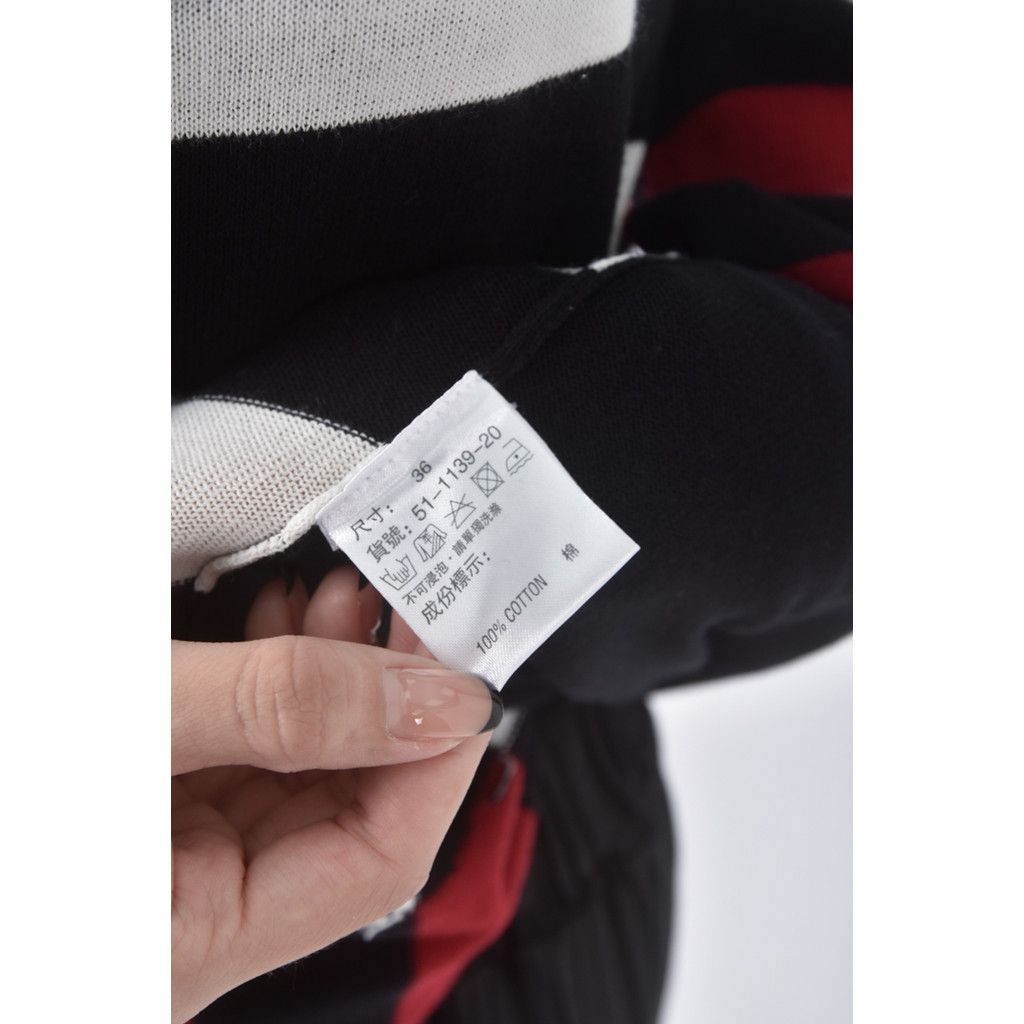 (S) ginkoo質感棉質純棉黑色長袖上衣二手衣, , large
