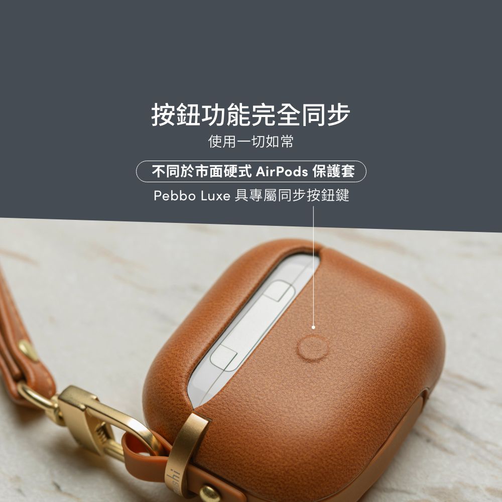 Moshi Pebbo Luxe for AirPods 3 藍牙耳機充電盒皮革保護套-炭黑, , large
