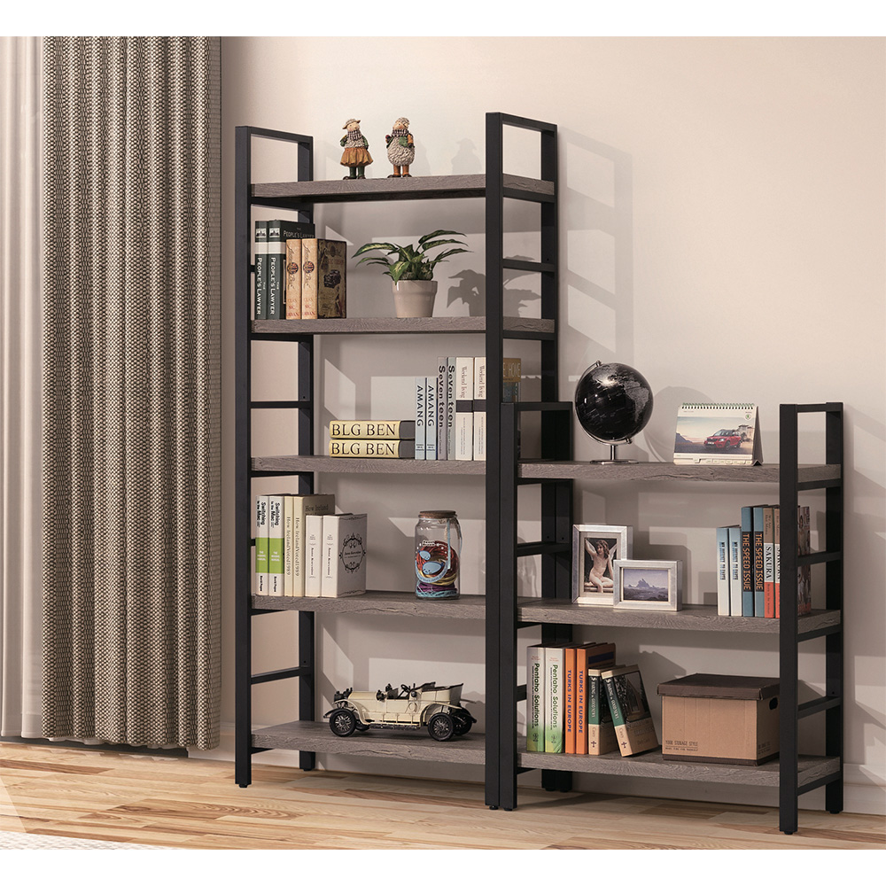 【唯熙傢俱】安迪工業風灰橡色2.7尺書架, , large