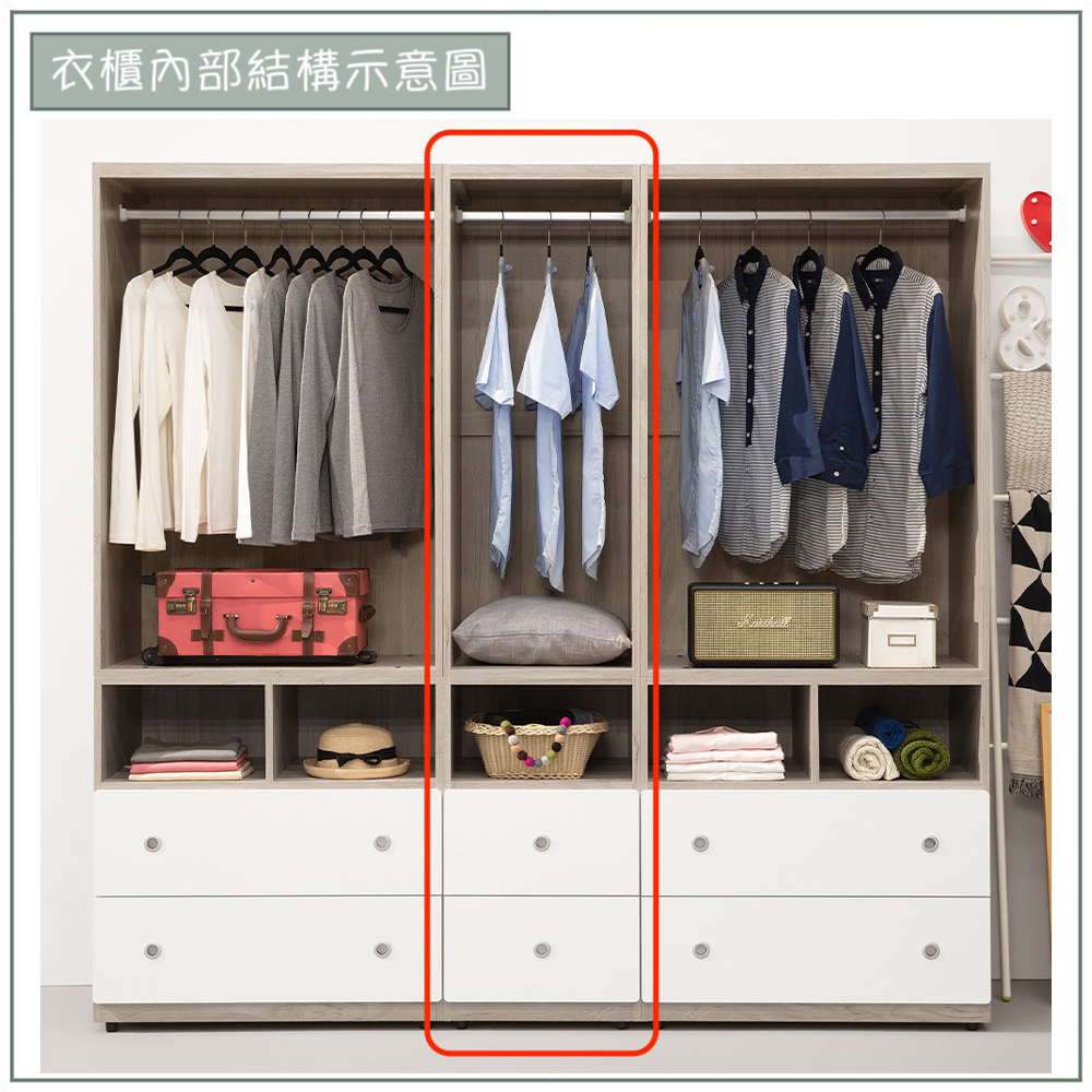 【唯熙傢俱】溫妮淺灰雙色1.5尺衣櫃, , large