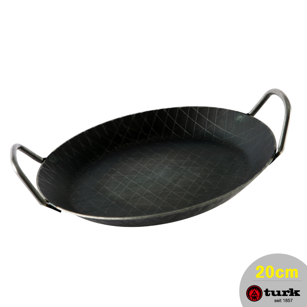 【德國turk土克鐵鍋】熱鍛斜紋 雙耳平底鍋20cm 鐵鍋, , large