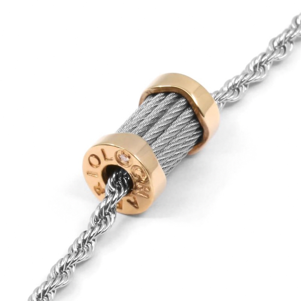 CHARRIOL 夏利豪 FOREVER WAVES CHARMS 鋼索手鍊 送禮推薦 06-102-1139-15, , large