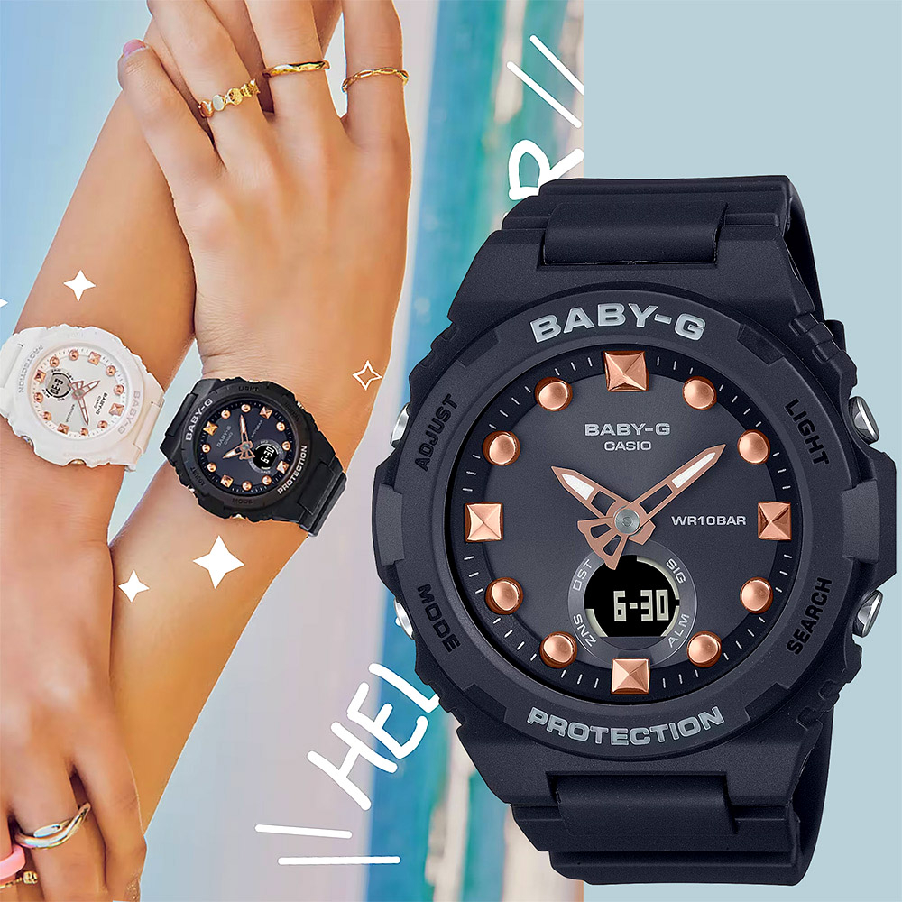 CASIO 卡西歐 BABY-G 夏日沙灘手錶 女錶 BGA-320-1A, , large