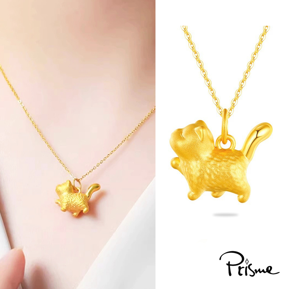 【Prisme Gold】黃金項鍊 貓咪 鍊墜項鍊 (金重：約0.08錢&plusmn;0.03), , large