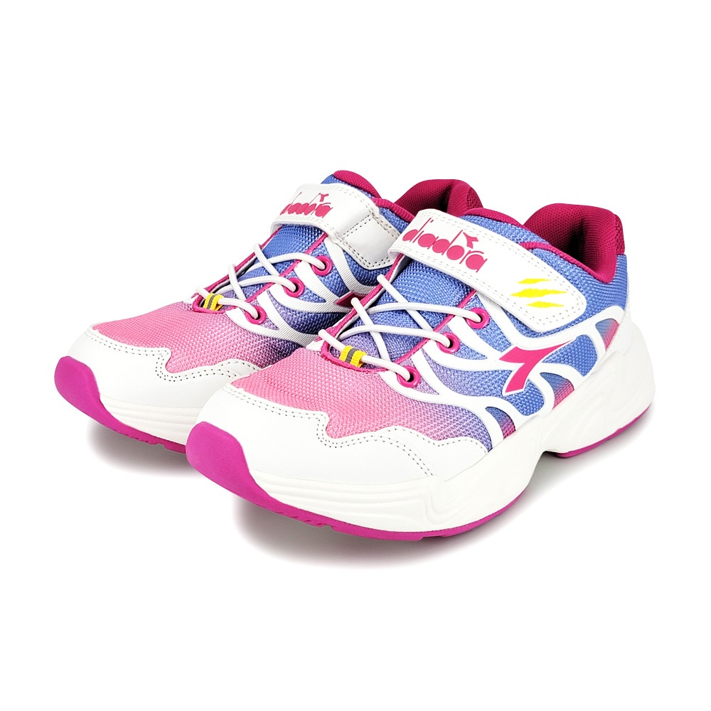 DIADORA迪亞多那 兒童潮流運動鞋 童運動鞋 童鞋 時尚 漸層 寬楦 輕量 透氣 吸震 足弓支撐 止滑 黑 白桃, , large