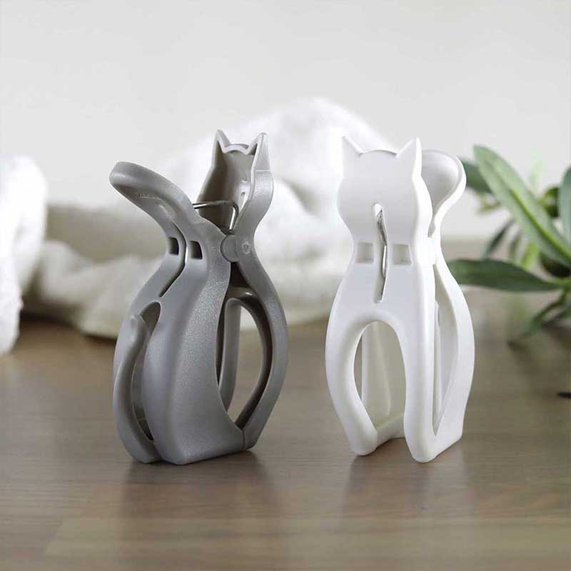 【CB JAPAN】Kogure 童趣系列曬衣夾6入組 灰白貓, , large